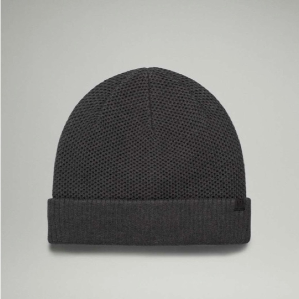 lululemon Fleece-Lined Knit Beanie One Size Heathered Black NWT